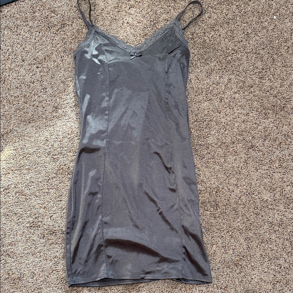 H&M Black Chemise with Lace Trim